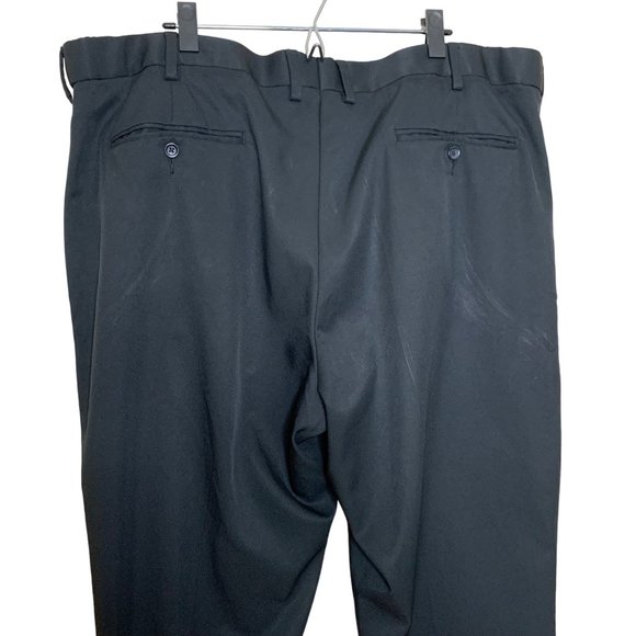 GS Dress Slacks Flat Front Trouser Relaxed Black Office Work Men's Size 46 - Picture 4 of 9